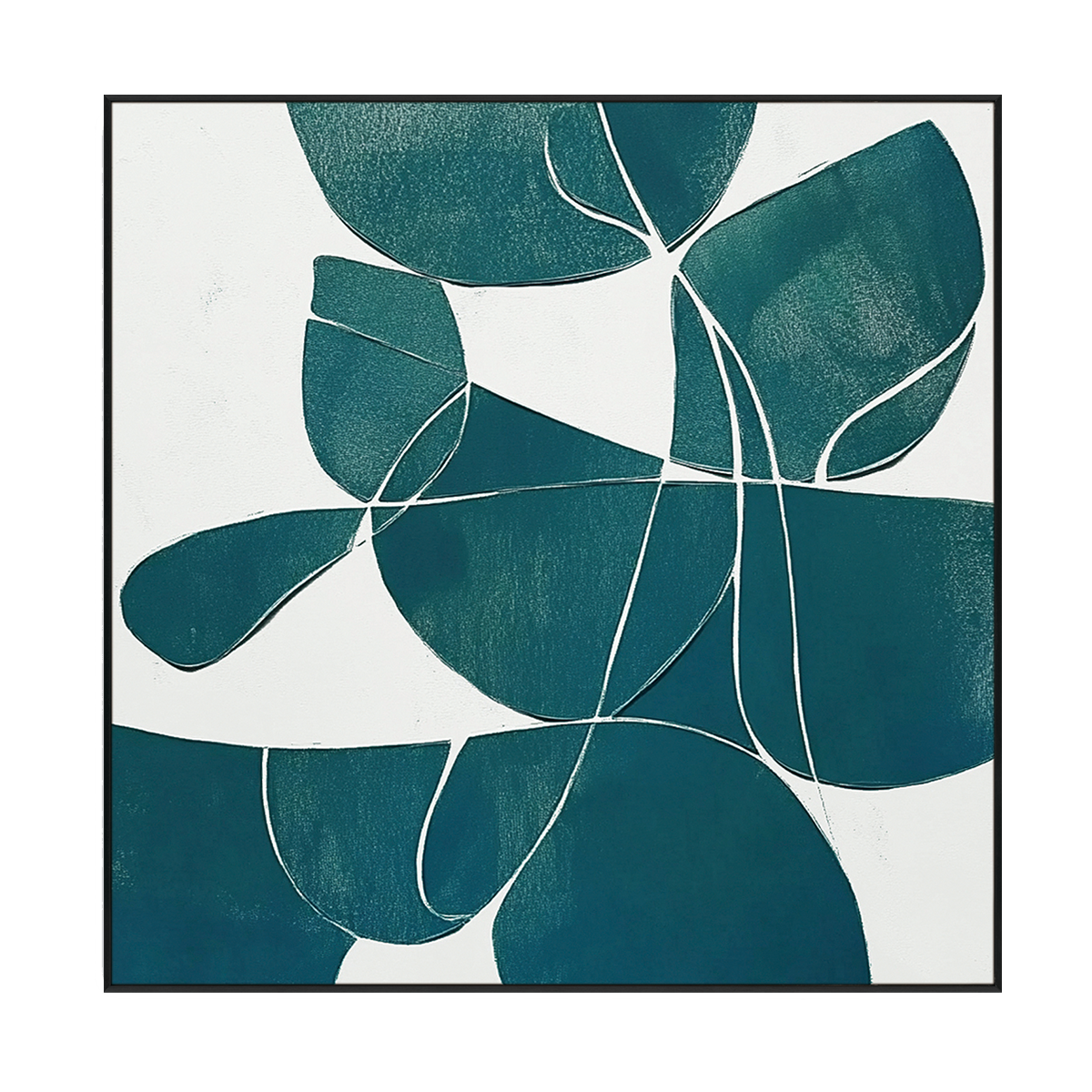 Emerald Flow Geometric Abstract Painting #PKS3