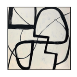 Monochrome Motion Black and White Abstract Painting #PKS6