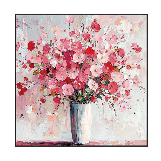 Blooming Grace Pink Floral Textured Painting #PLK2