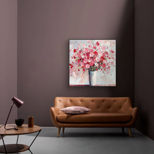 Blooming Grace Pink Floral Textured Painting #PLK2