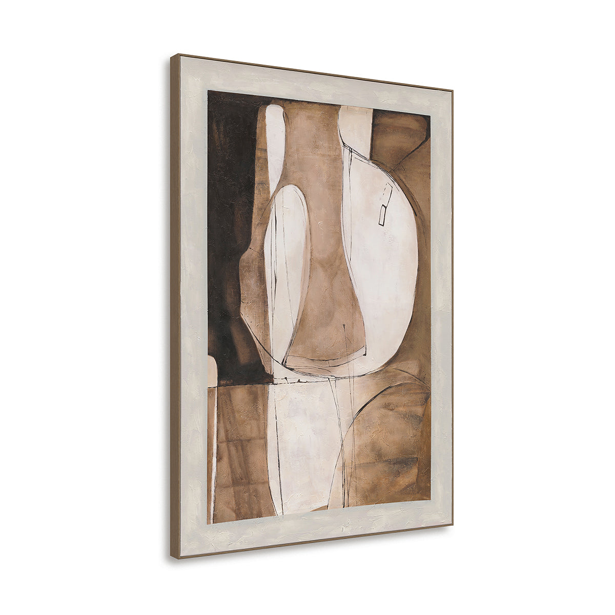 Brown Linear Abstract Painting #R1012