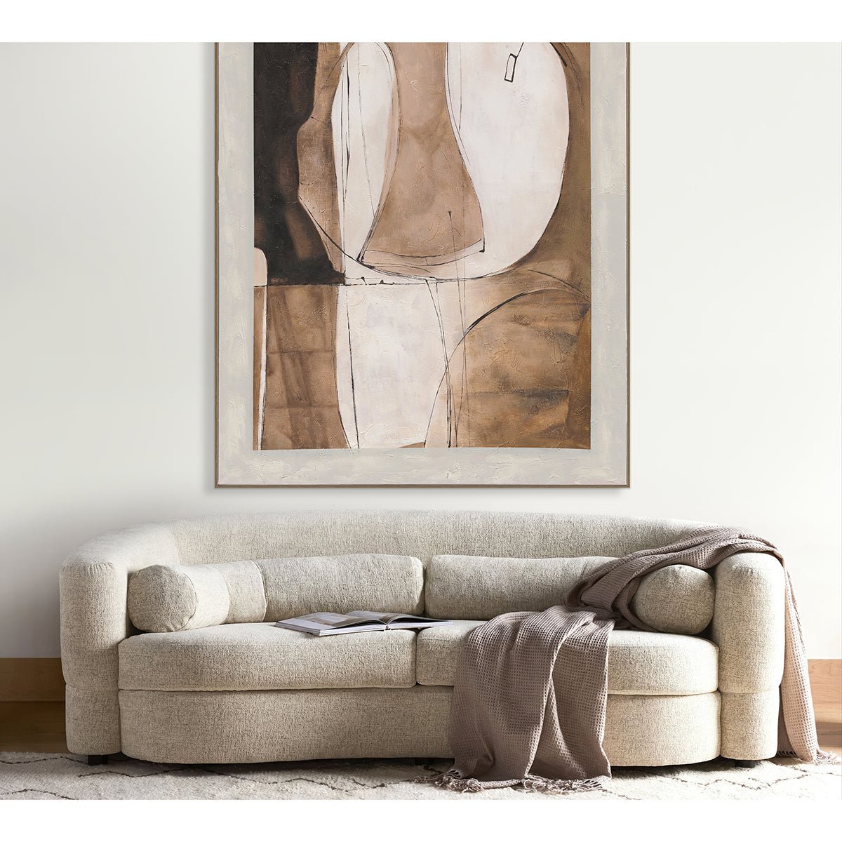 Brown Linear Abstract Painting #R1012