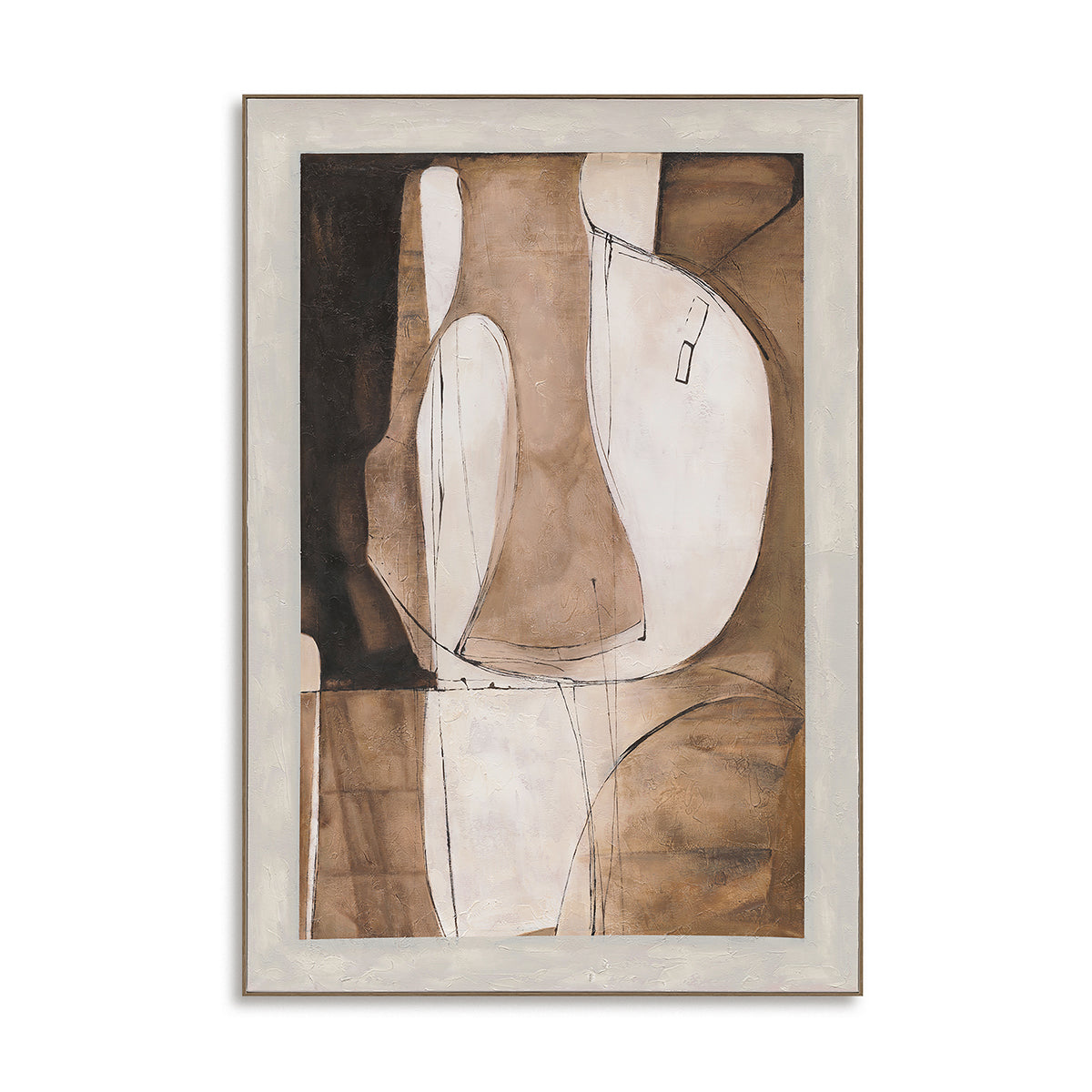 Brown Linear Abstract Painting #R1012