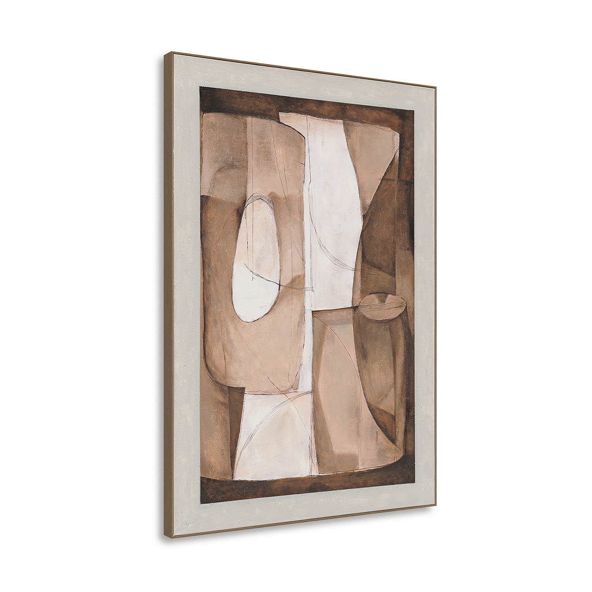 Brown Abstract Linear Geometric #R1015
