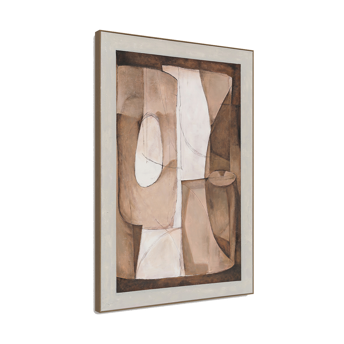 Brown Abstract Linear Geometric #R1015