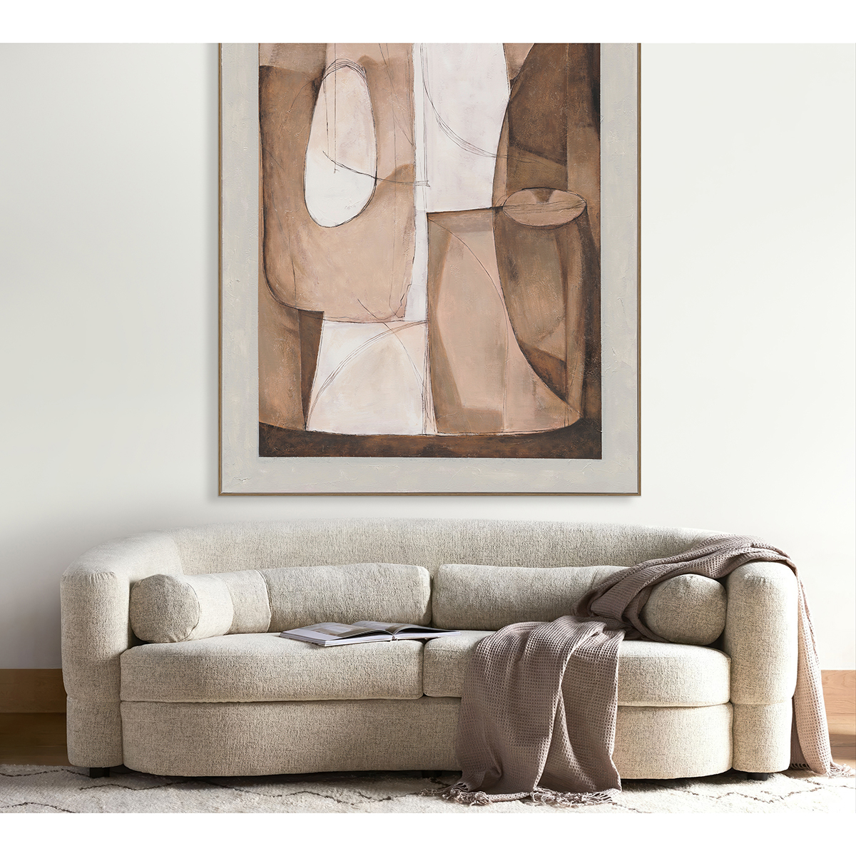 Brown Abstract Linear Geometric #R1015