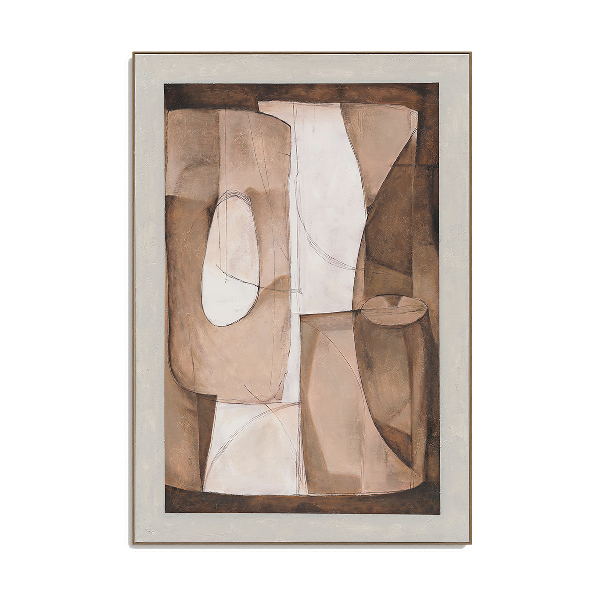 Brown Abstract Linear Geometric #R1015