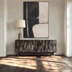 Monochrome Edge  Textured Abstract #R1016