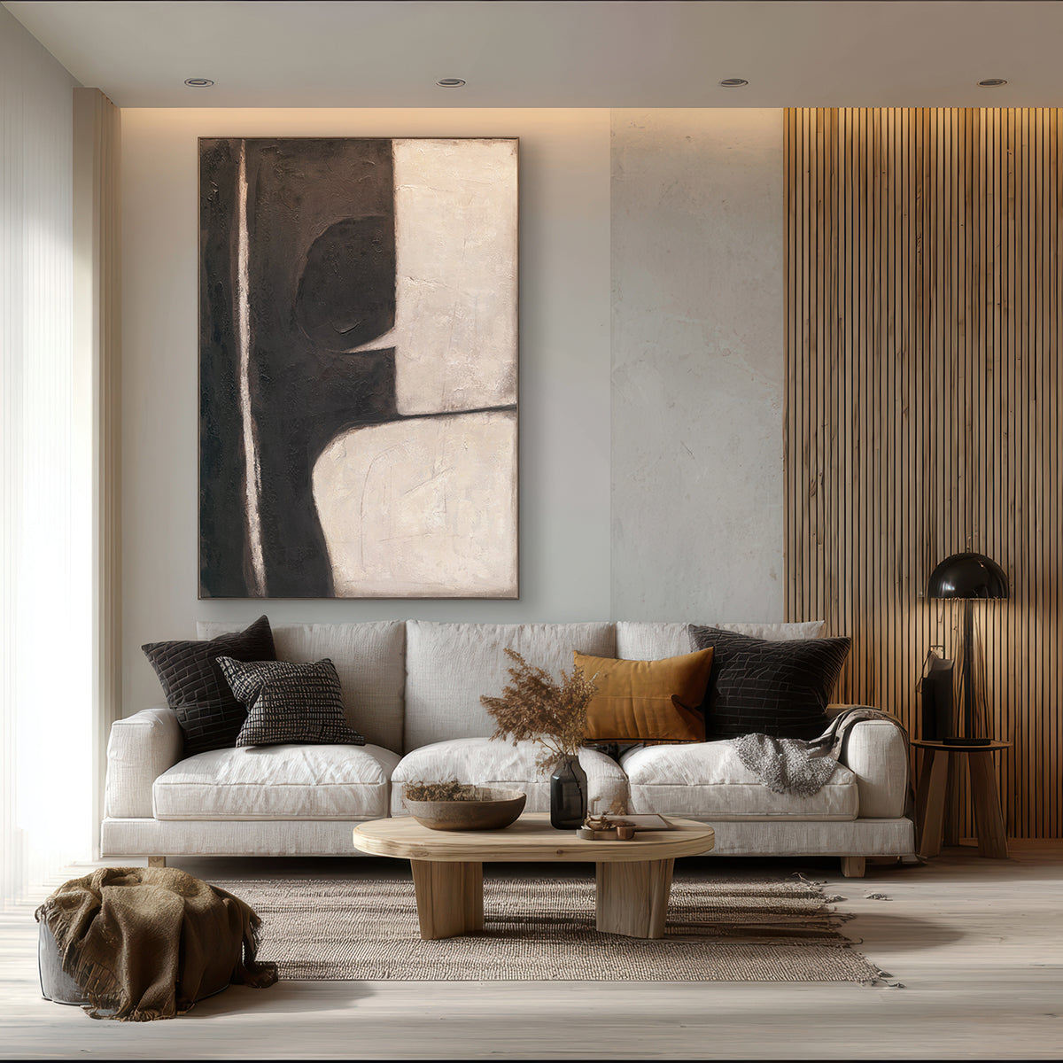 Monochrome Edge  Textured Abstract #R1016