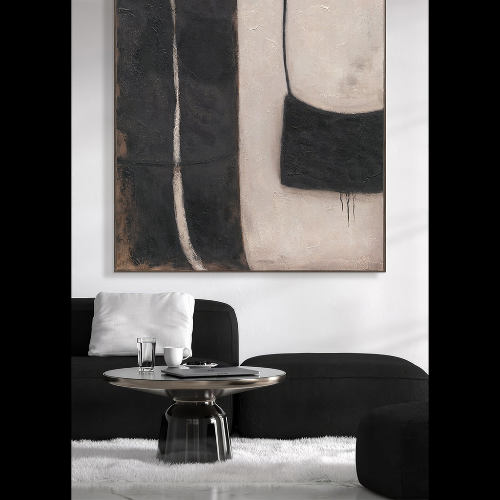 Monochrome Rhythm  Textured Abstract #R1017