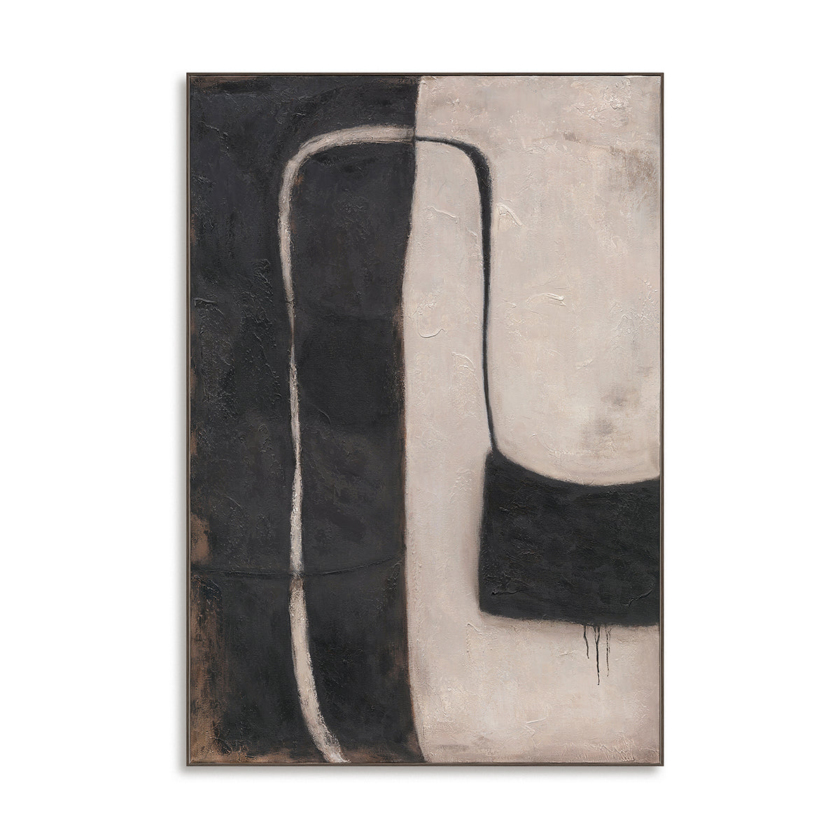 Monochrome Rhythm  Textured Abstract #R1017
