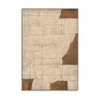 Golden Grid Geometric Abstract Painting #R2546