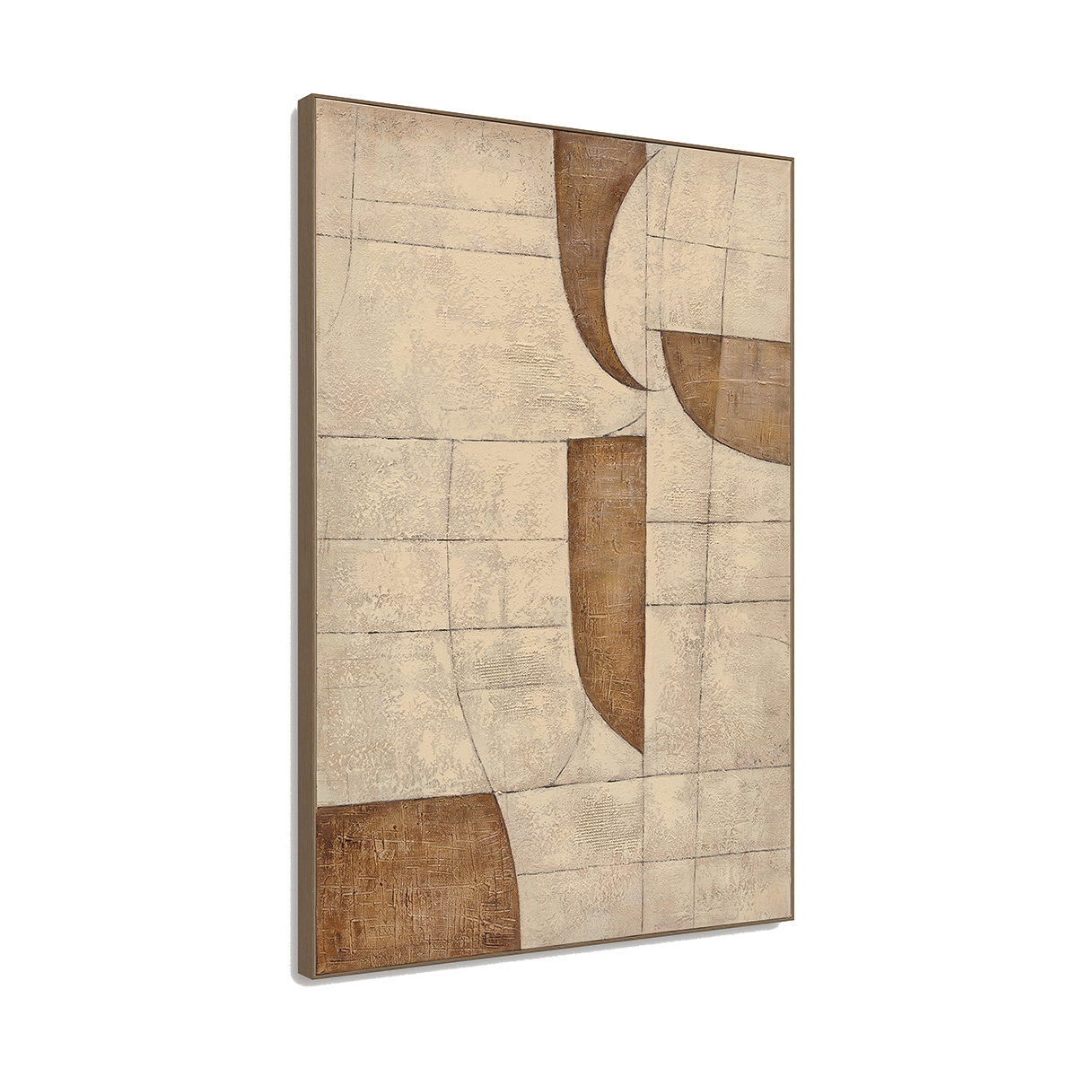 Bronze Harmony Abstract Geometric Painting #R2547