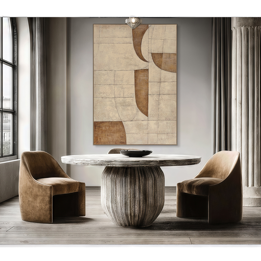 Bronze Harmony Abstract Geometric Painting #R2547