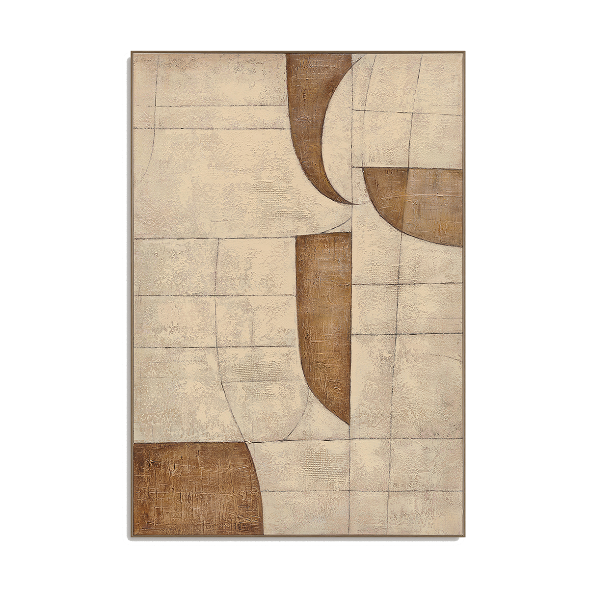 Bronze Harmony Abstract Geometric Painting #R2547