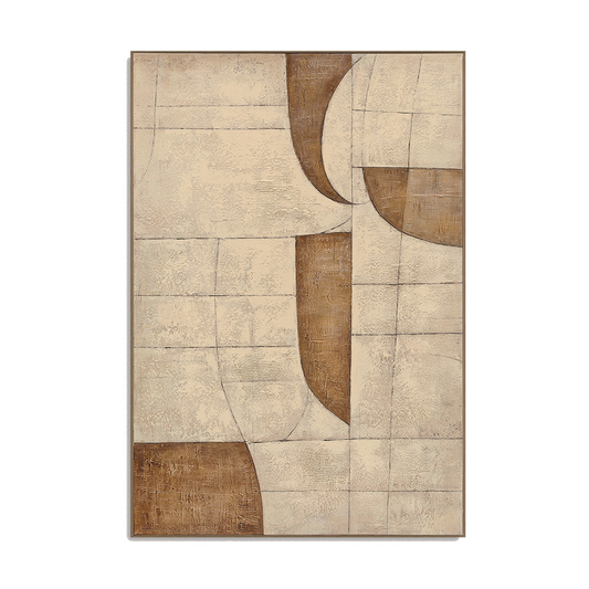 Bronze Harmony Abstract Geometric Painting #R2547