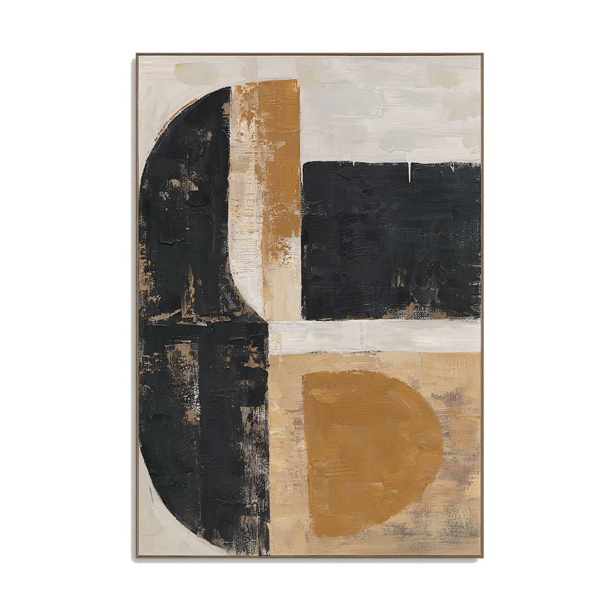 Black & Gold Balance  Geometric Abstract Art #R2552