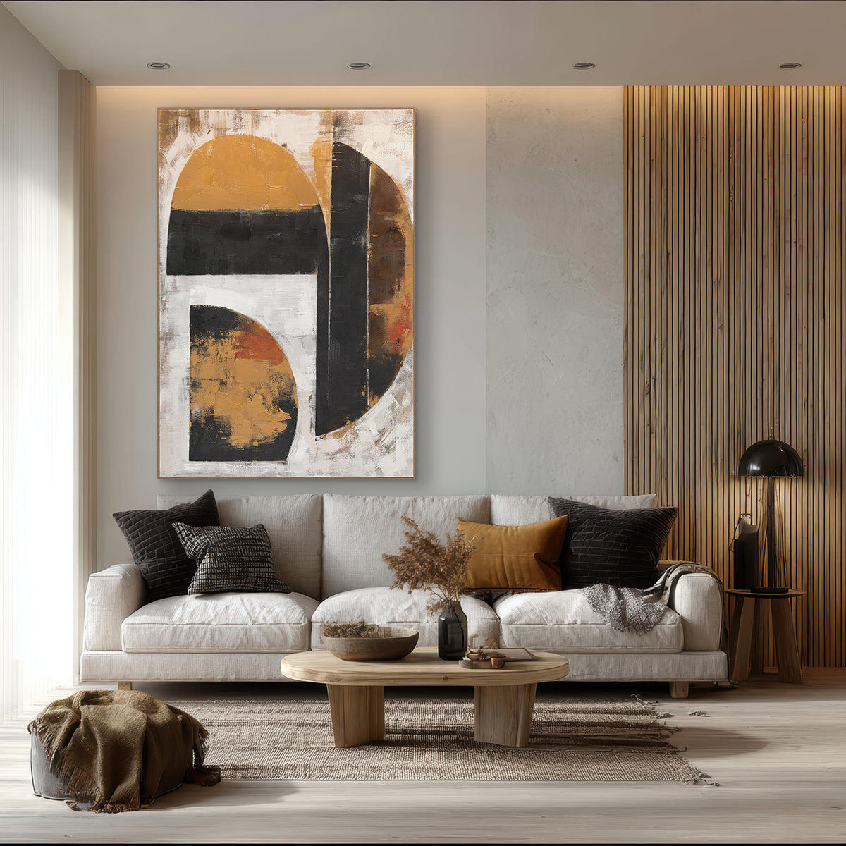 Between Light & Shadow  Geometric Abstract Art #R2553