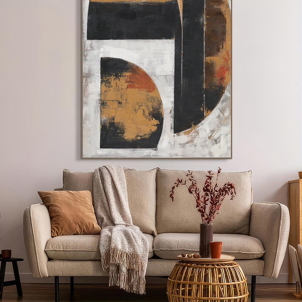 Between Light & Shadow  Geometric Abstract Art #R2553