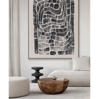 Monochrome Maze  Abstract Line Painting #R4013