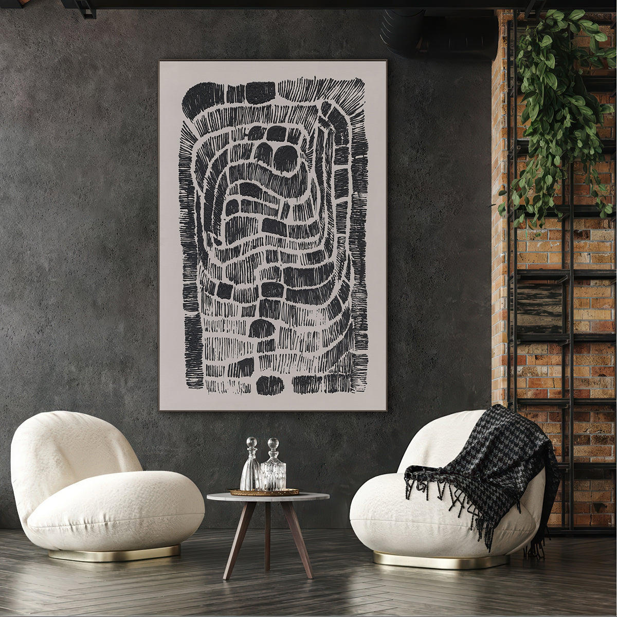 Flowing Ink Forms  Black & White Line Art #R4013