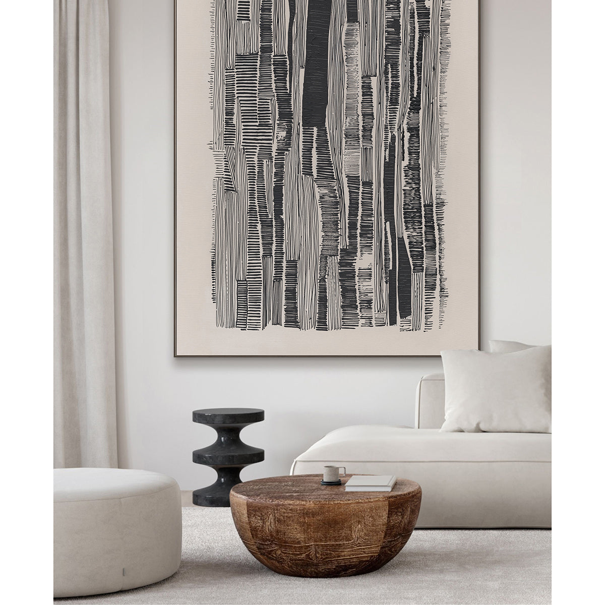 Vertical Rhythm  Black & White Line Art #R4014