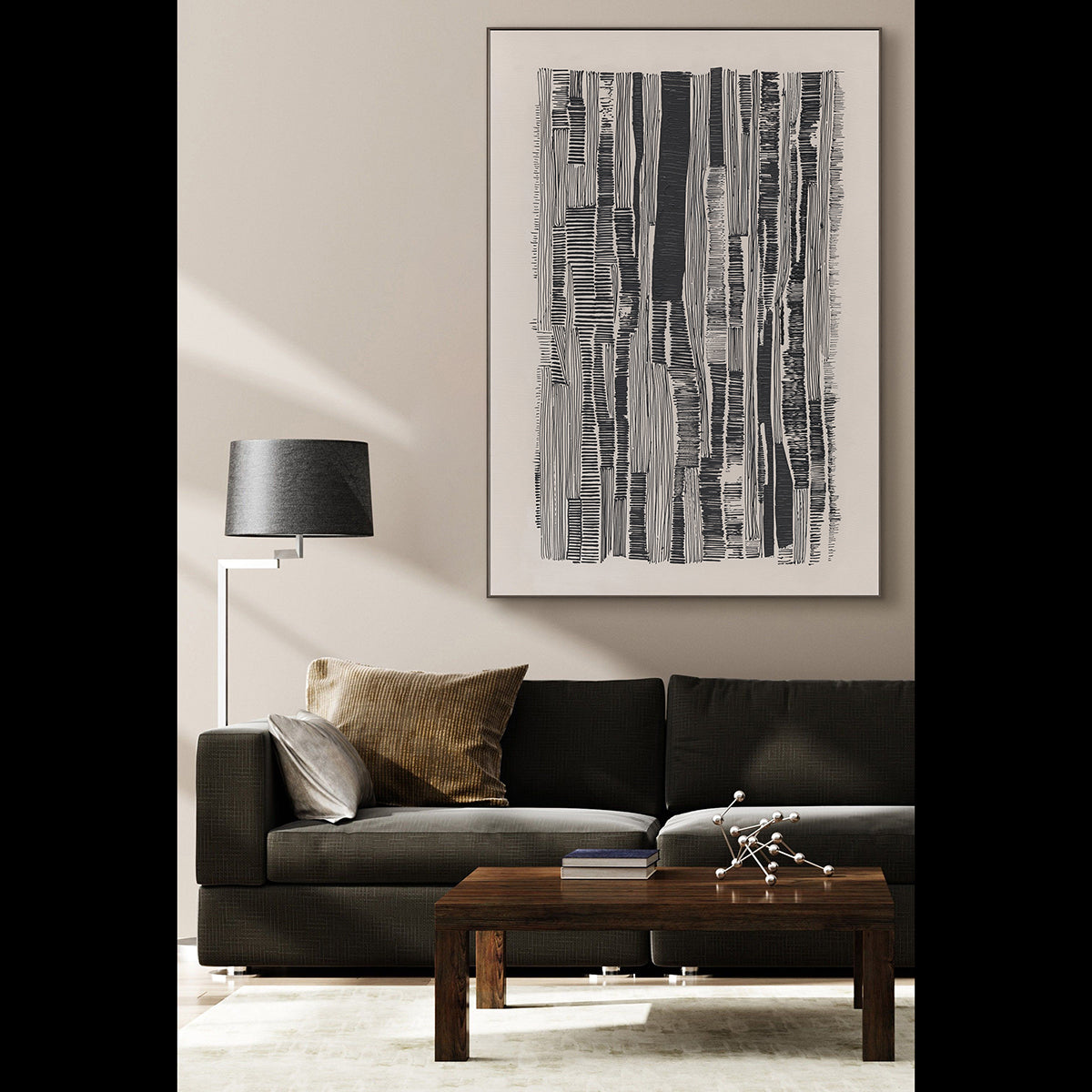Vertical Rhythm  Black & White Line Art #R4014