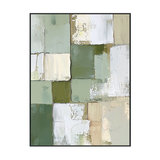 Verdant Balance Green and Beige Abstract Painting #RAX1