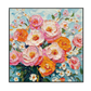 Sunlit Harmony Pink & Orange Floral Textured Painting #RAX2