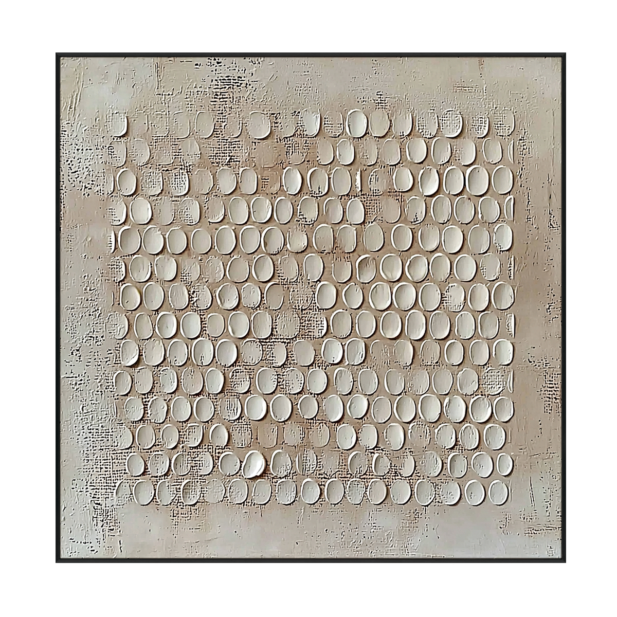 Whispered Symmetry White Minimalist Textured Painting #RBH6