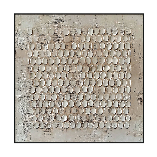 Whispered Symmetry White Minimalist Textured Painting #RBH6