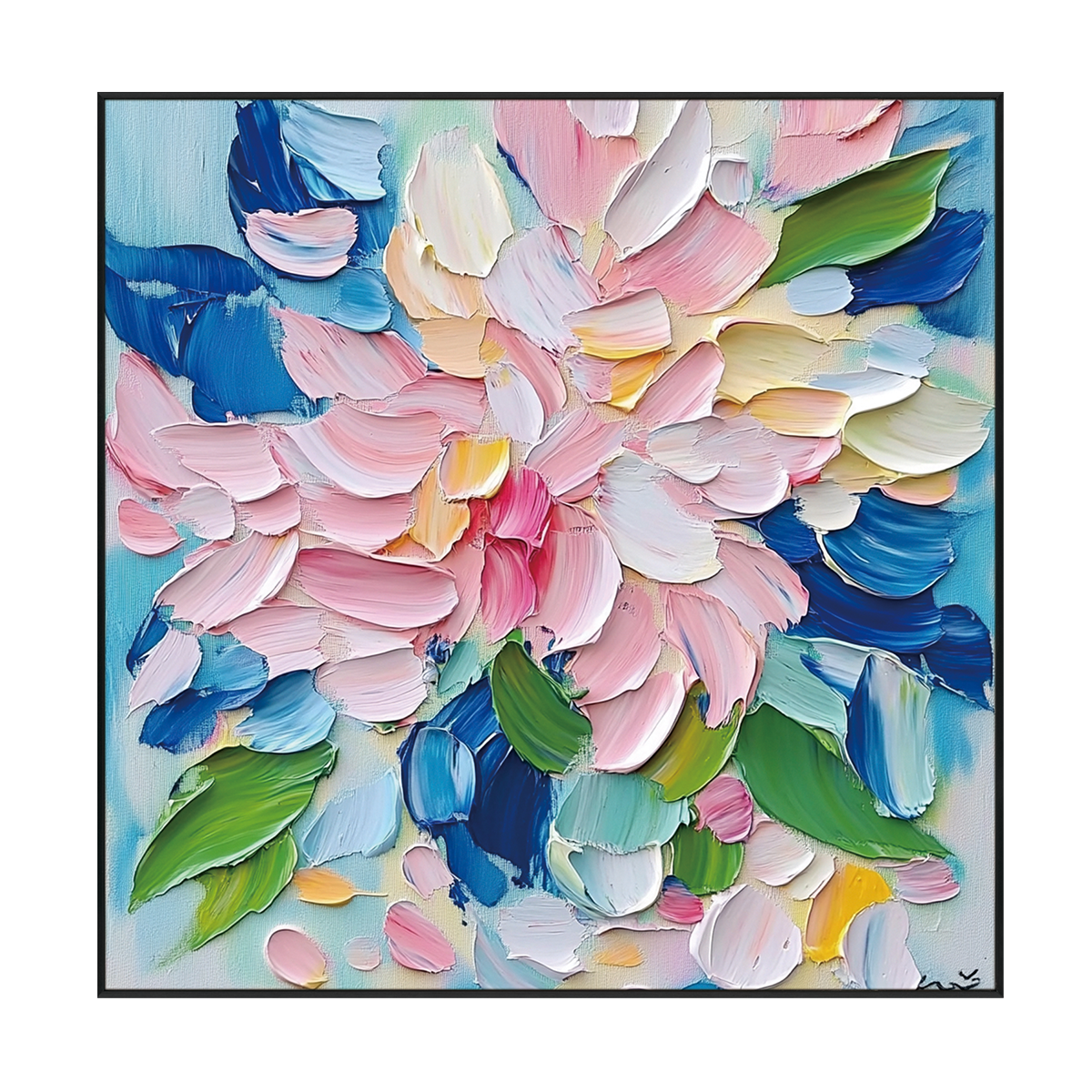 Pastel Bloom Colorful Textured Abstract Painting #RCH8