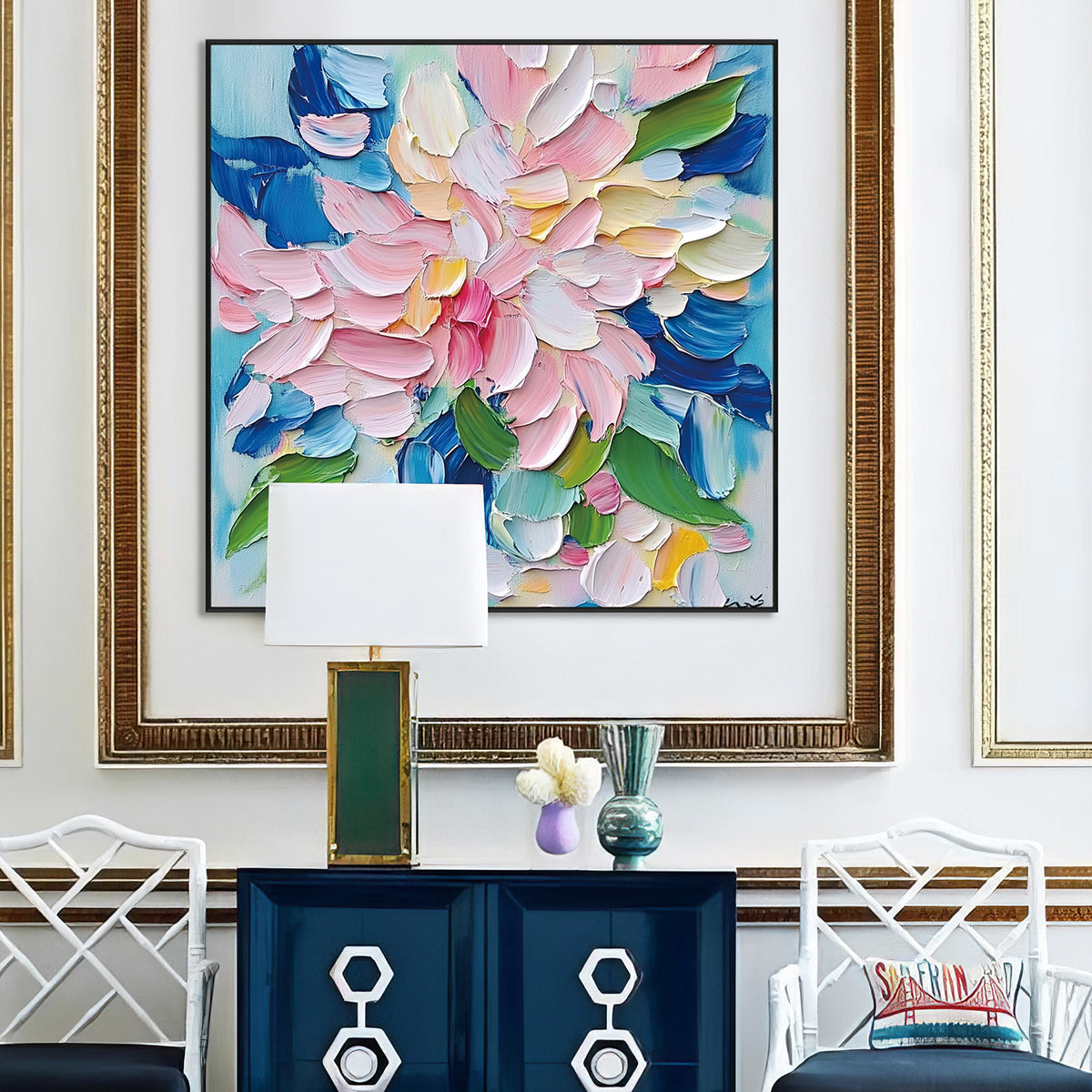 Pastel Bloom Colorful Textured Abstract Painting #RCH8