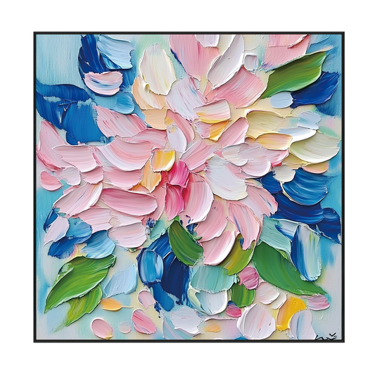 Pastel Bloom Colorful Textured Abstract Painting #RCH8