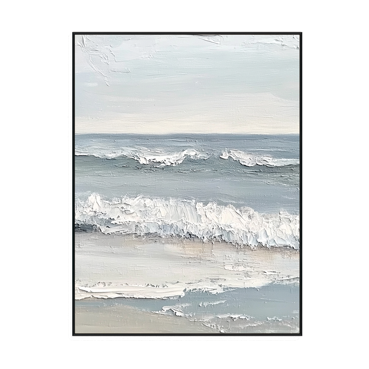 Whispering Tide Minimalist Seascape Textured Painting #RCK7