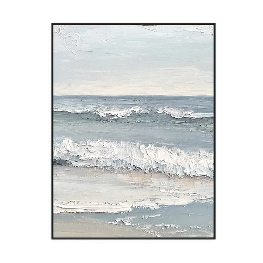 Whispering Tide Minimalist Seascape Textured Painting #RCK7