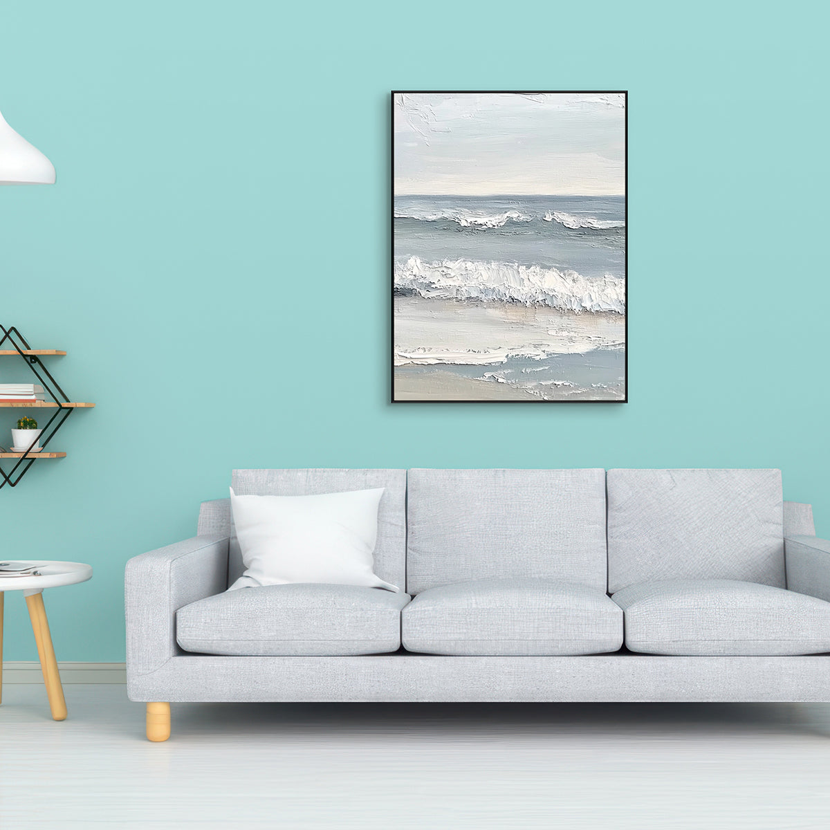Whispering Tide Minimalist Seascape Textured Painting #RCK7