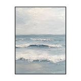 Calm Horizon Soft Blue Seascape Textured Painting #RCK7(78)