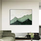 Verdant Peaks Green Mountain Textured Abstract Painting #RCX5