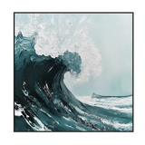 Emerald Surge Abstract Ocean Wave Painting #RDS1