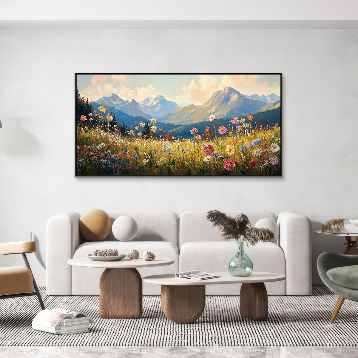 Alpine Bloom Landscape Painting #REX2 (471)