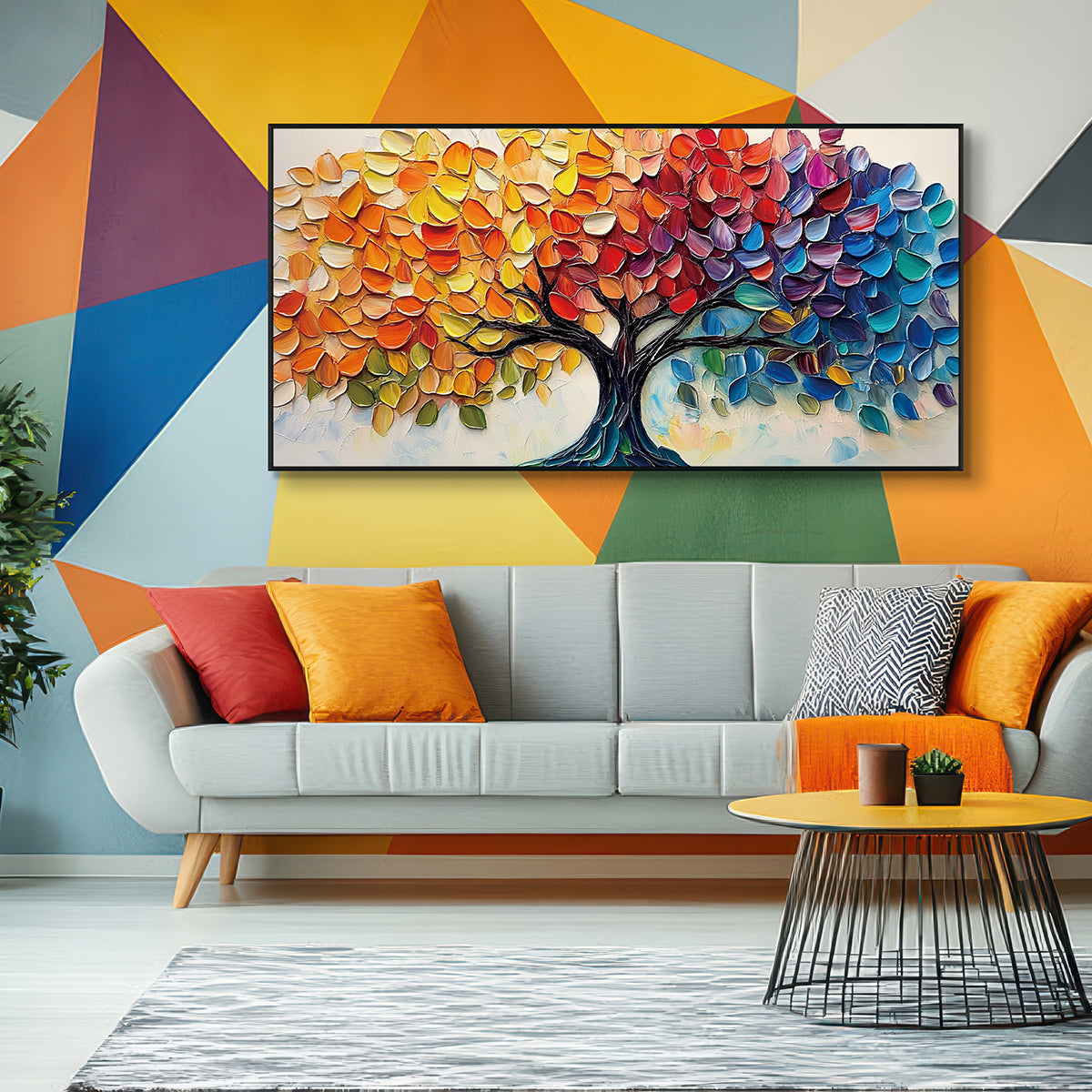 Seasons of Color Abstract Tree Painting #REX2 (482)
