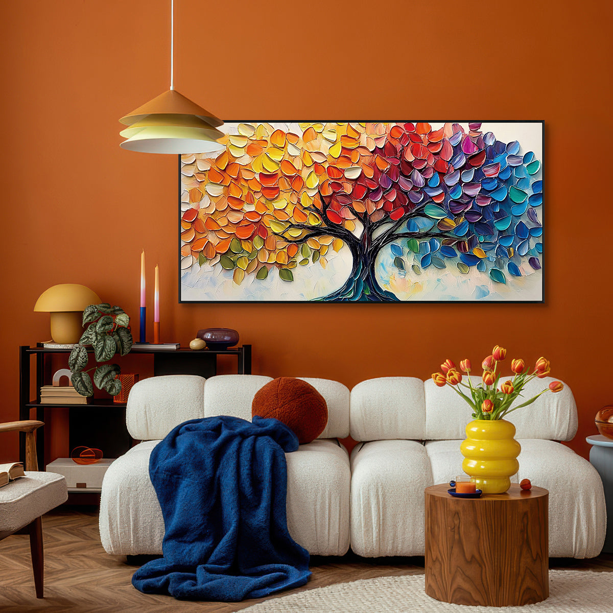 Seasons of Color Abstract Tree Painting #REX2 (482)