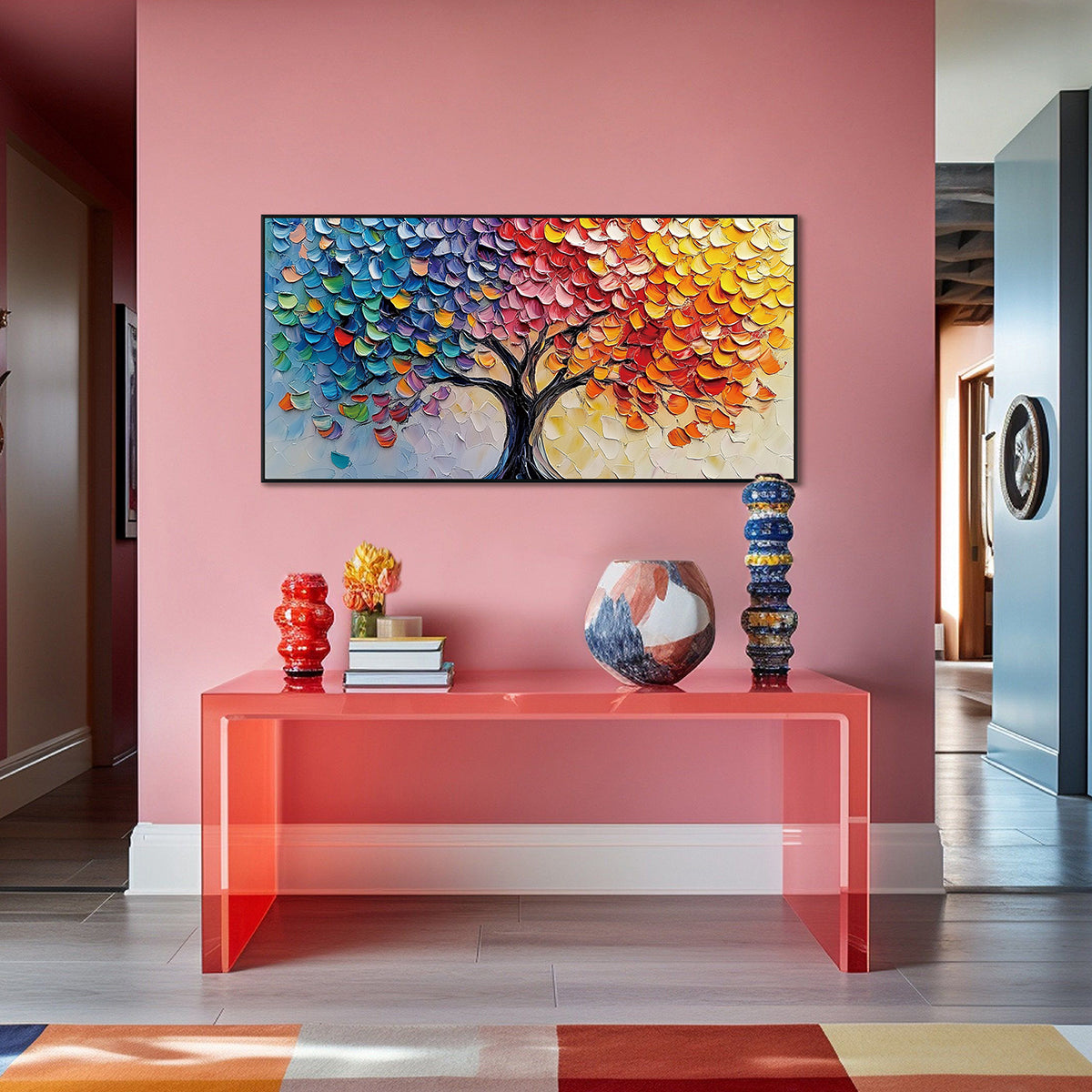 Spectrum Harmony Abstract Tree Painting #REX2 (484)