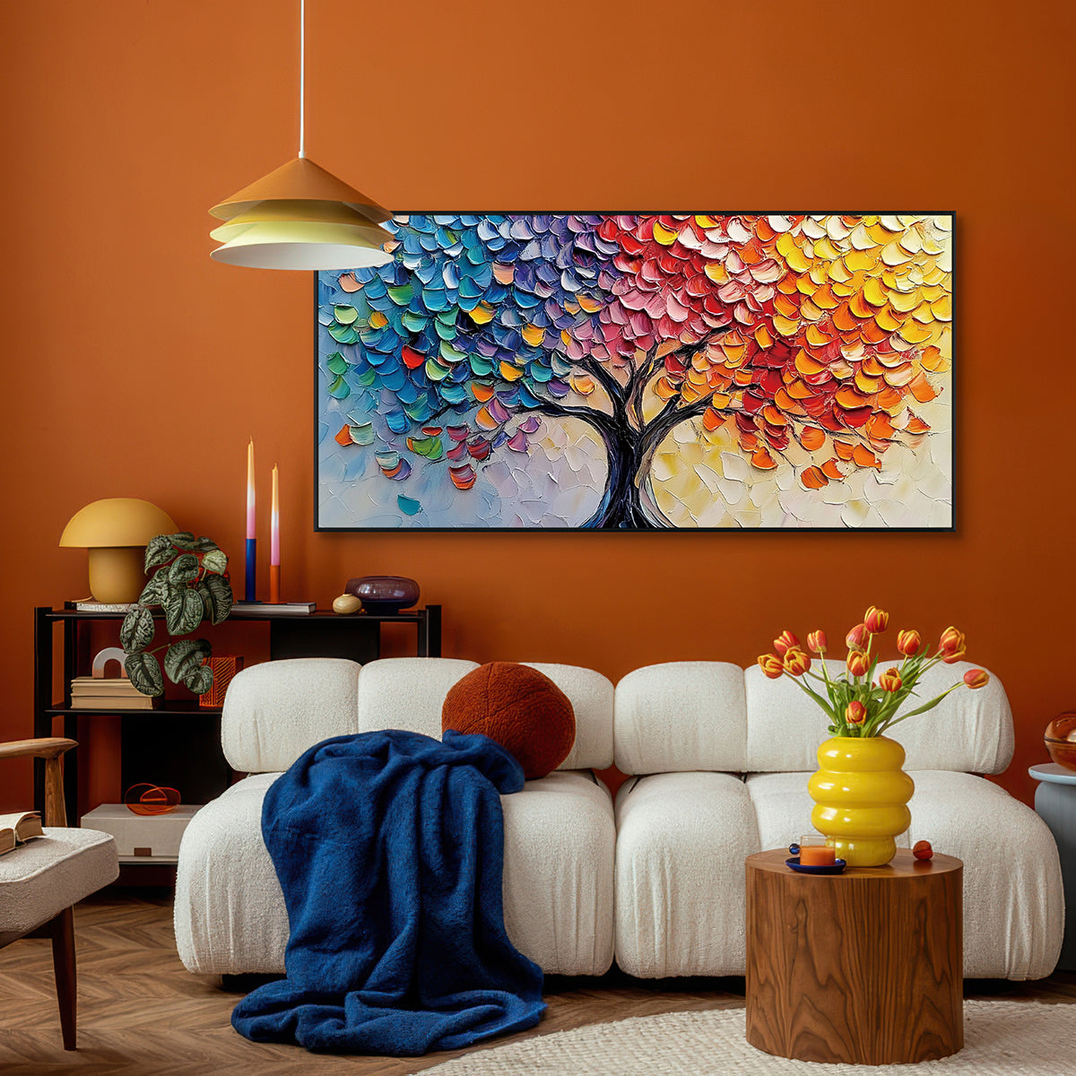 Spectrum Harmony Abstract Tree Painting #REX2 (484)