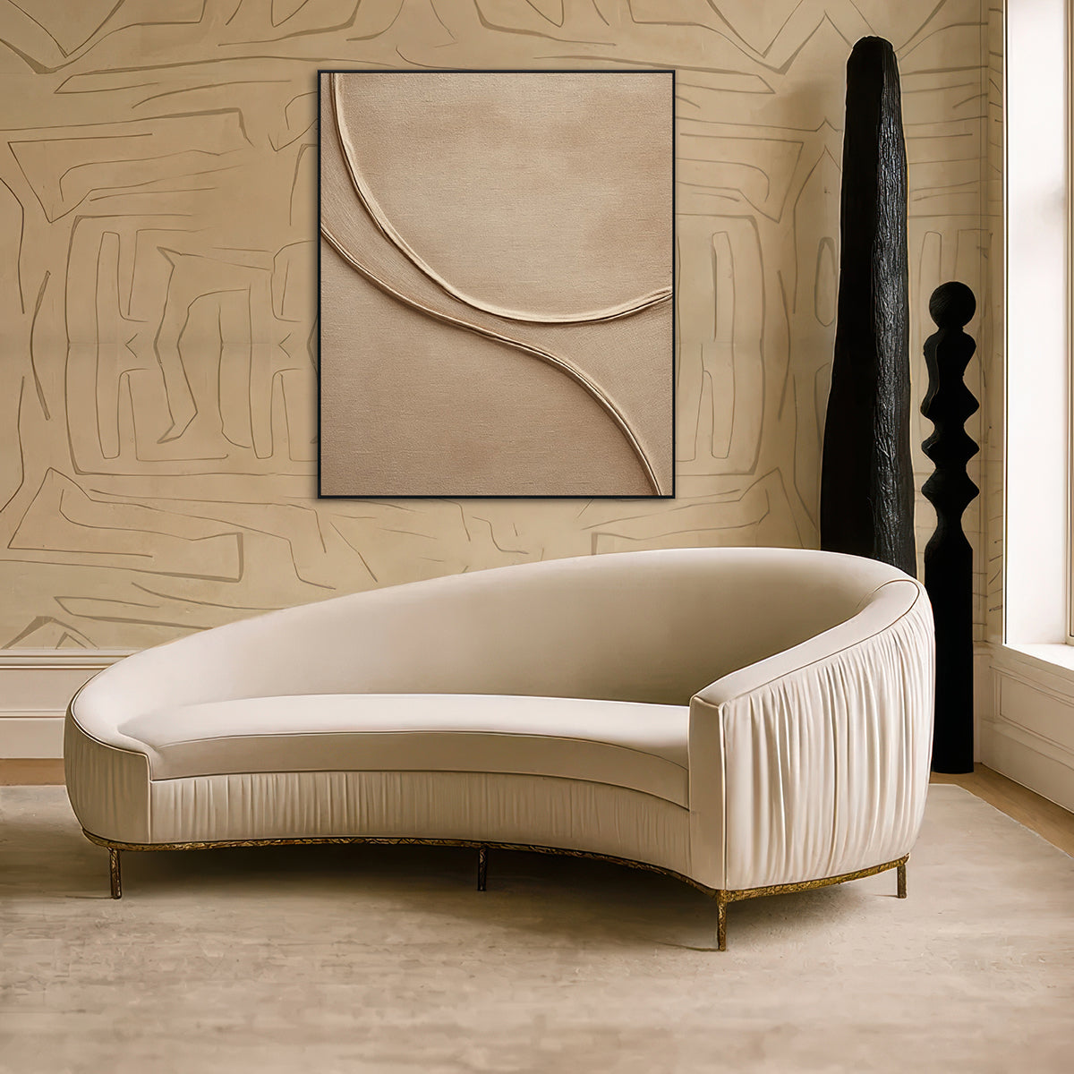 Golden Calm Minimal Textured Painting #RGH1