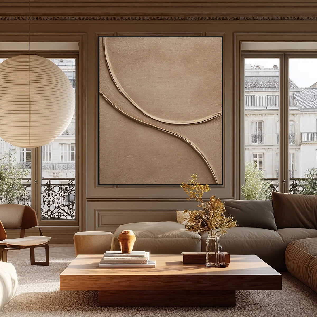 Golden Calm Minimal Textured Painting #RGH1