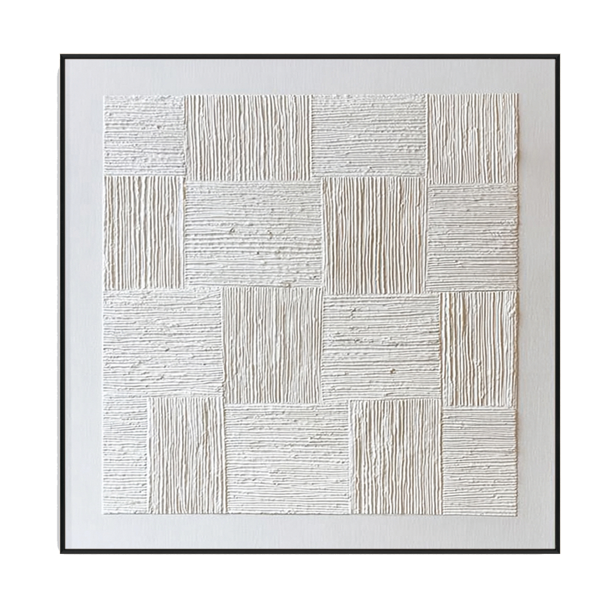 Silent Structure White Textured Minimalist Painting #RGH5