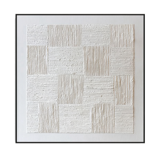 Silent Structure White Textured Minimalist Painting #RGH5