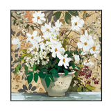 Whispering Petals White Floral Still Life Painting #RGK1448